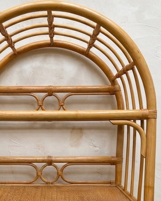 Grande étagère vintage en rotin – H. 183 cm
