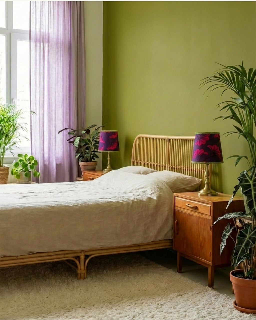 Lampe à poser vintage – abat-jour Wax fait main