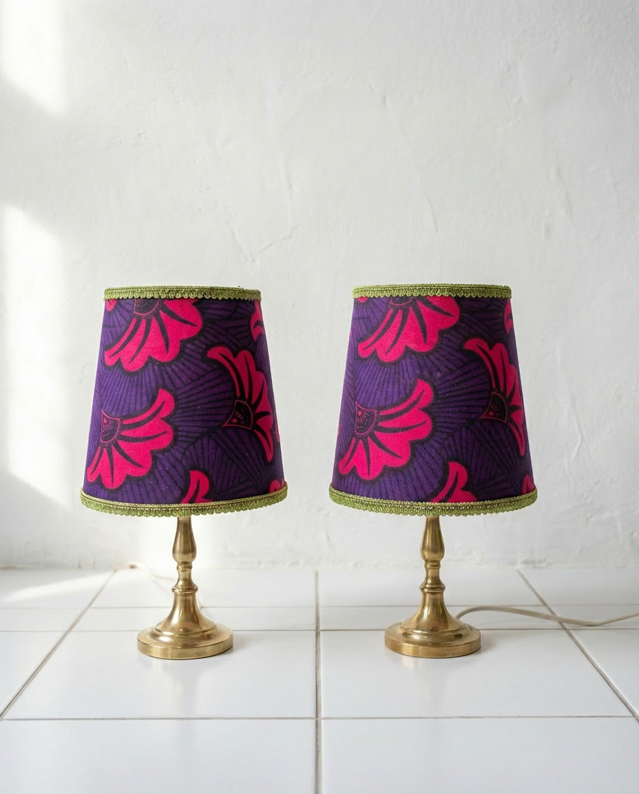 Lampe à poser vintage – abat-jour Wax fait main
