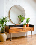 Coiffeuse vintage avec miroir géant