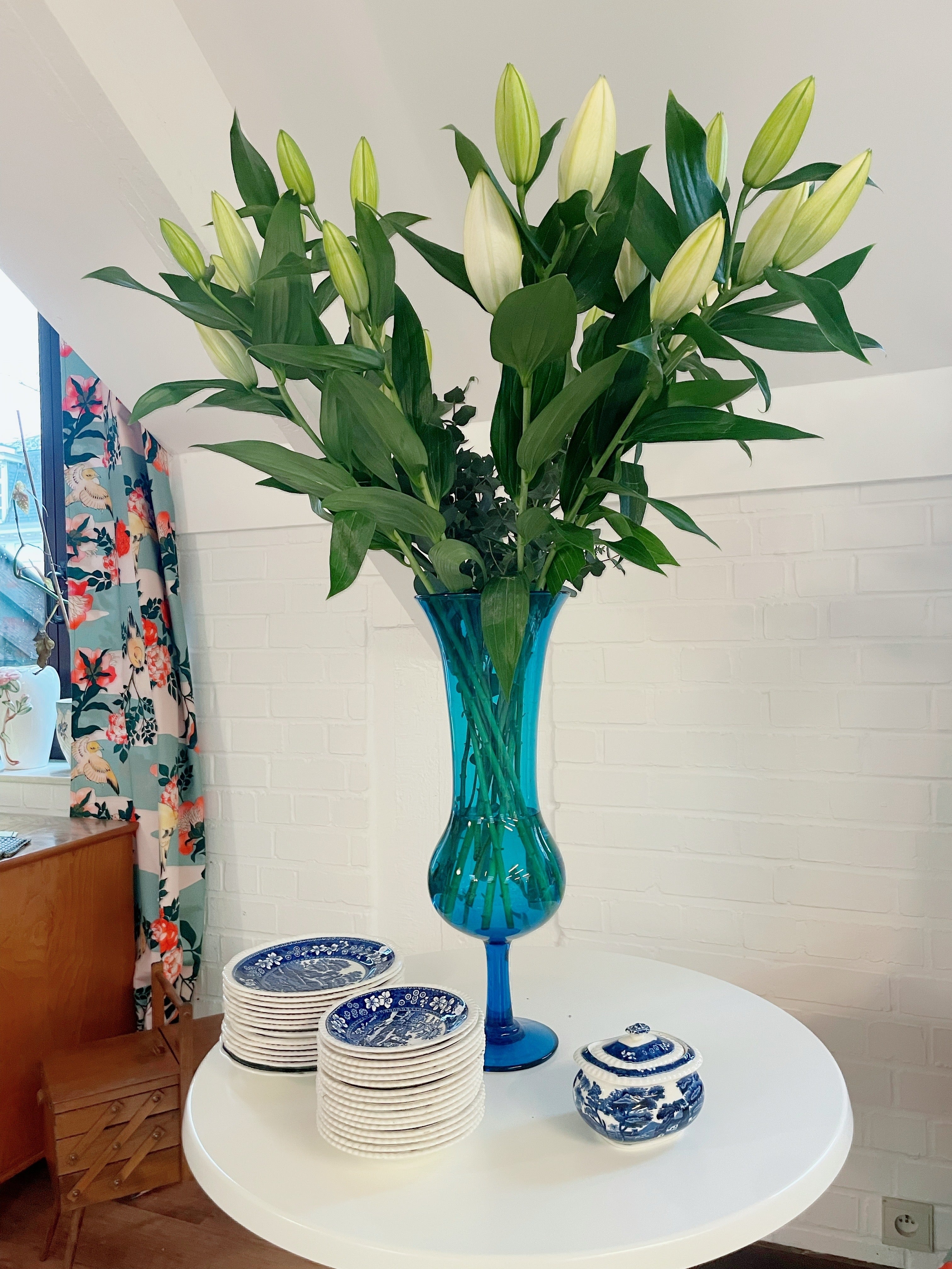 Grand vase - Bleu translucide