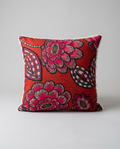 Coussins handmade - Tissu Thevenon Aline fond rouge