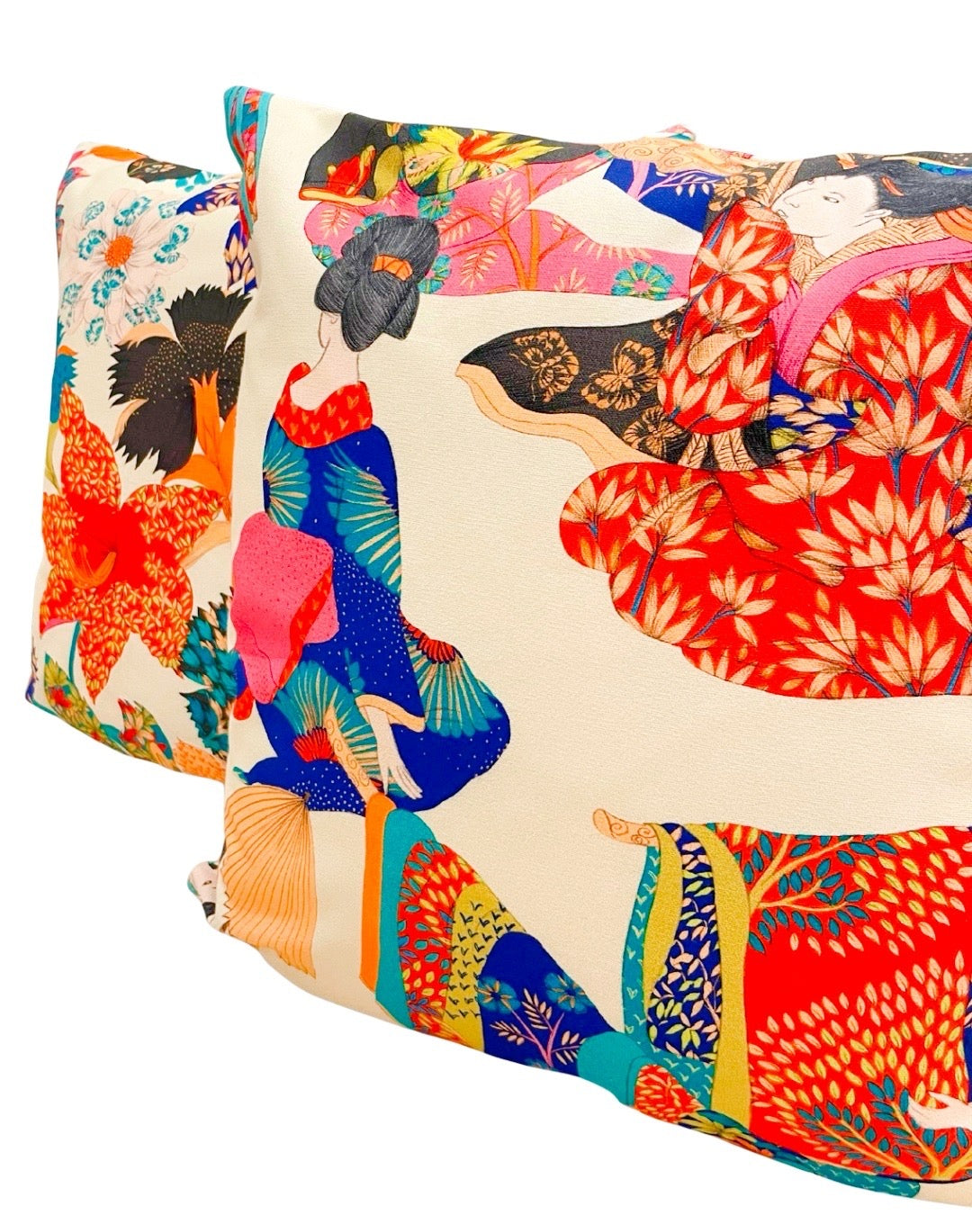 Coussin 50×50 - Tissu Thevenon Geisha fond Crème