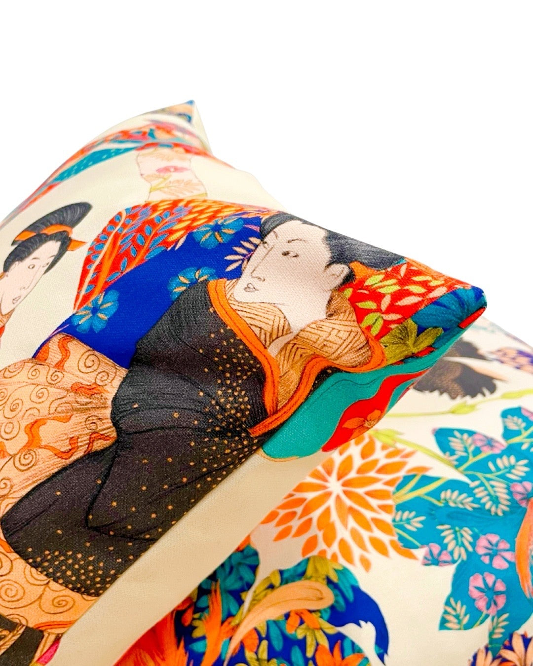 Coussin 50×50 - Tissu Thevenon Geisha fond Crème