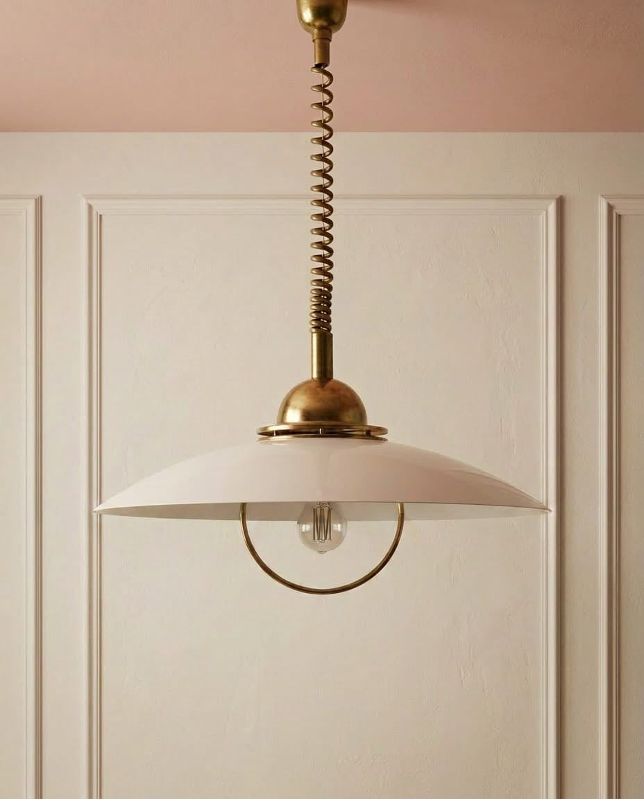 Suspension vintage ø50cm - métal et laiton doré