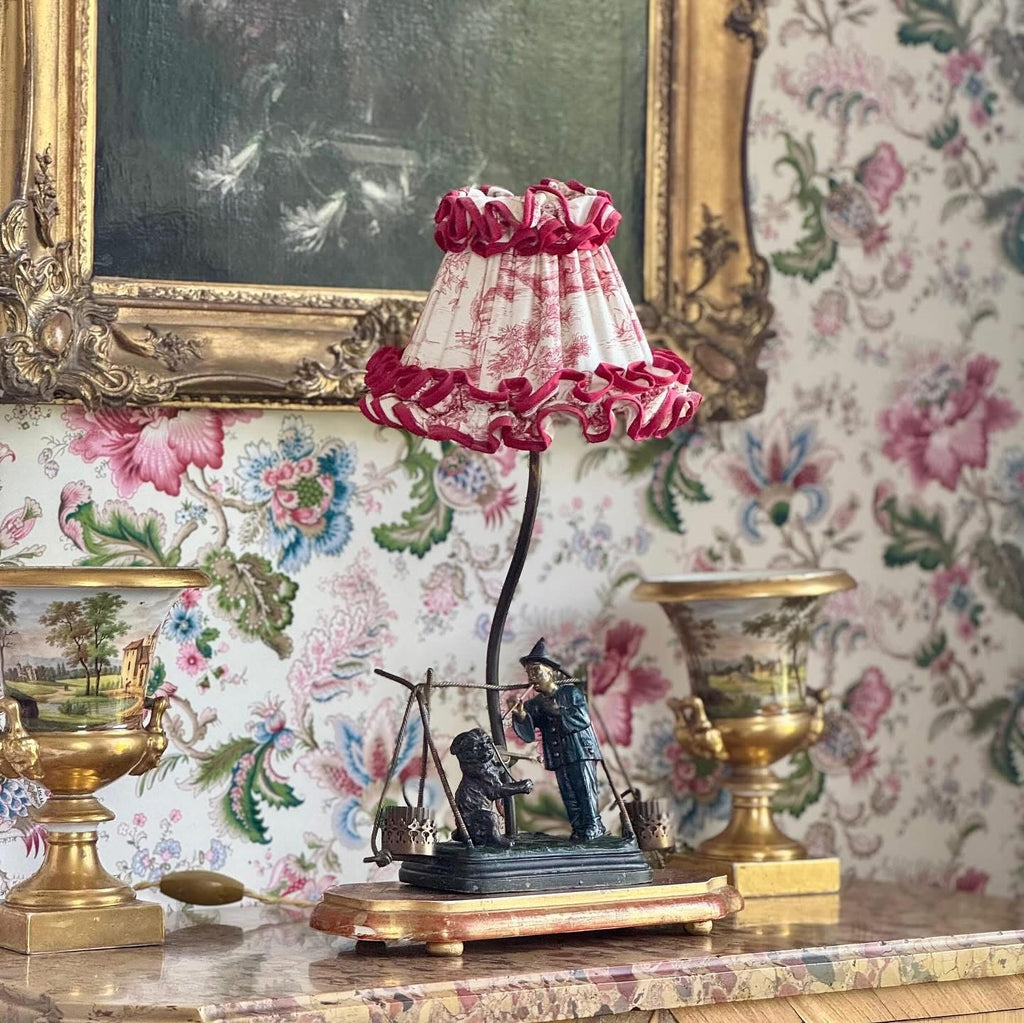 Tissu Persépolis rose sur fond crème - Maison Thevenon