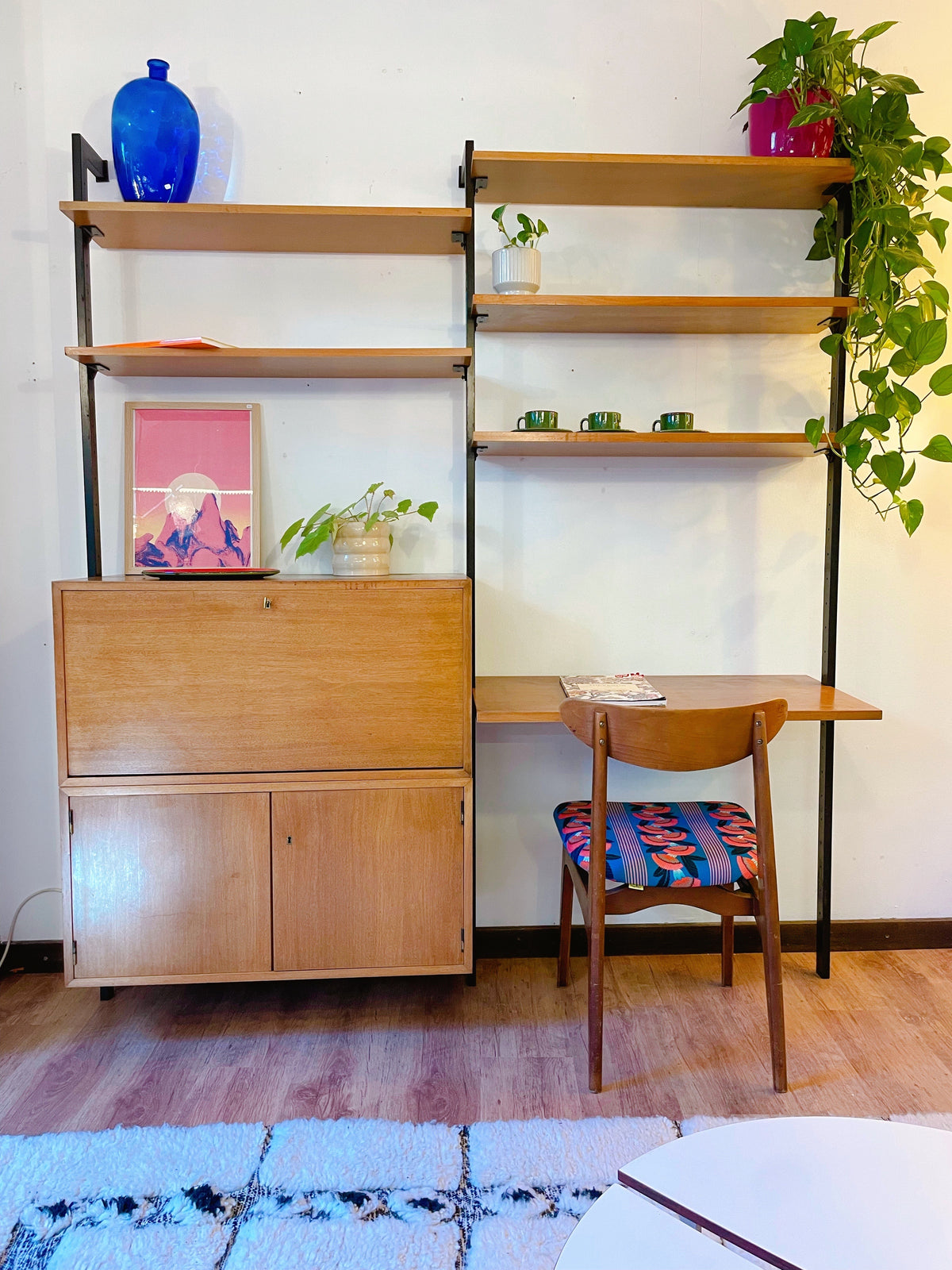 Wall-Unit. Bibliothèque murale avec bureau, Van den Berghe-Pauvers - circa 1960