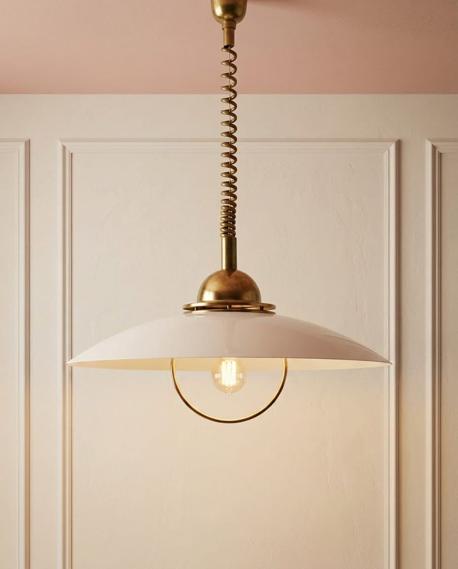 Suspension vintage ø50cm - métal et laiton doré