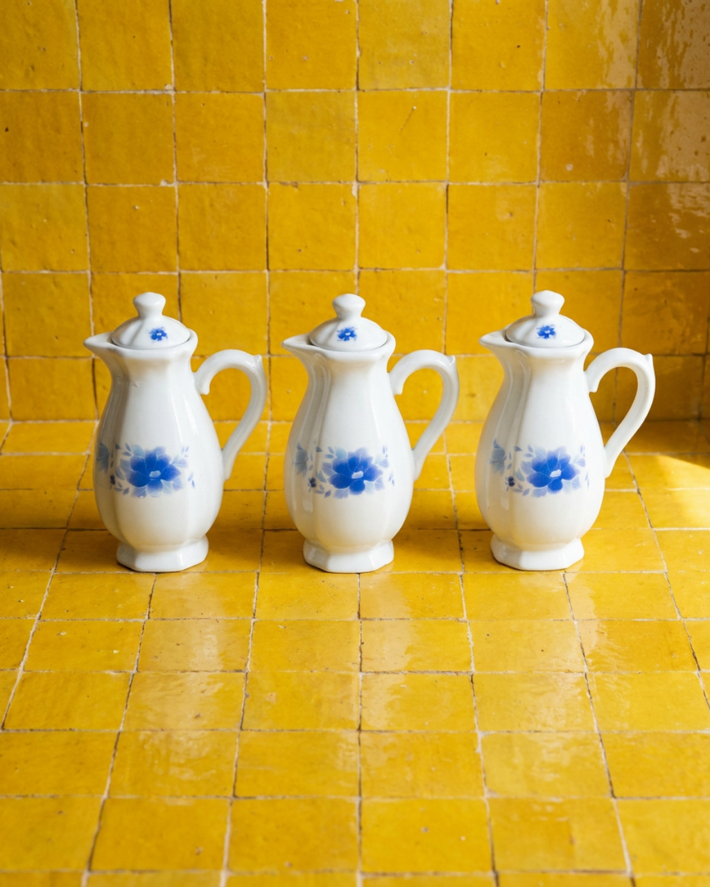 Petite cruche Delft bleu & blanc – faïence hollandaise vintage