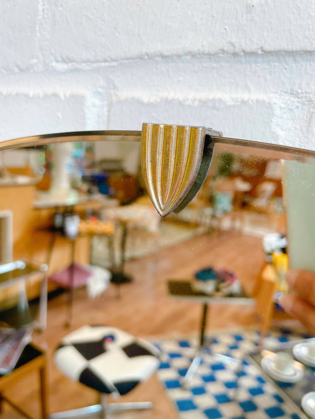 Coiffeuse vintage avec miroir géant
