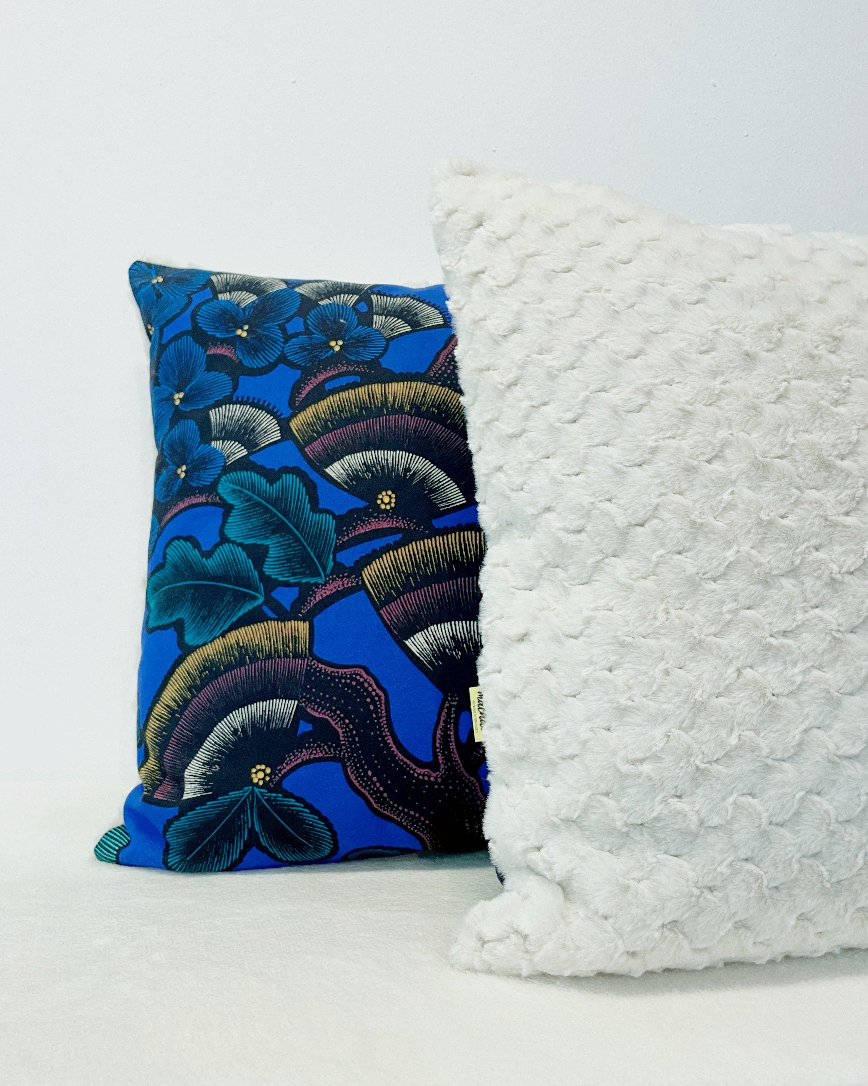 Coussin 50×50 - Tissu Thevenon Kew Garden Bleu