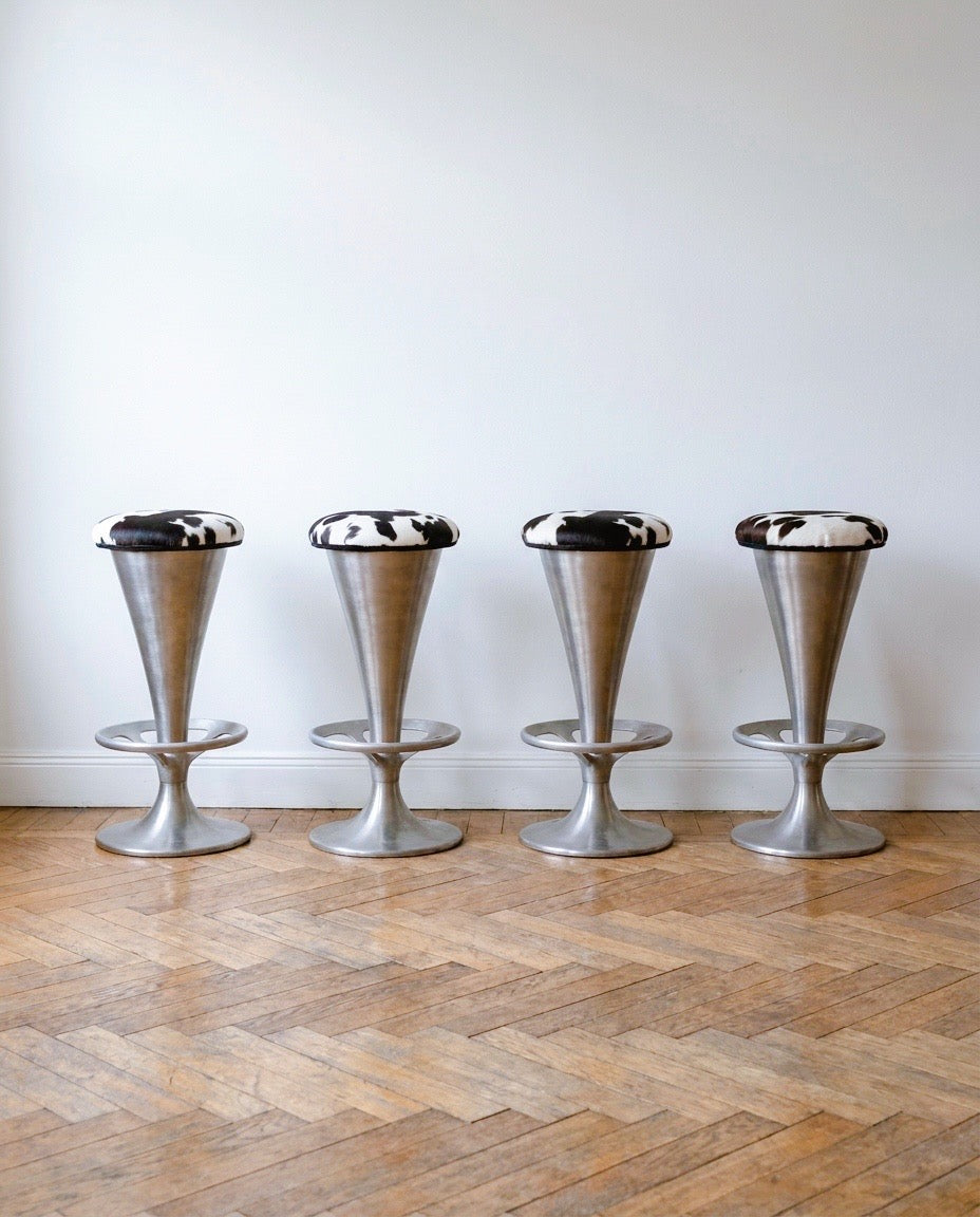 Tabouret de bar Dream 4816 Pedrali, base inox et assise imprimé peau de vache
