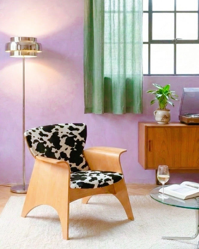 Dernière pièce! Fauteuil design motif vache de Casal – Federico Giner. Espagne