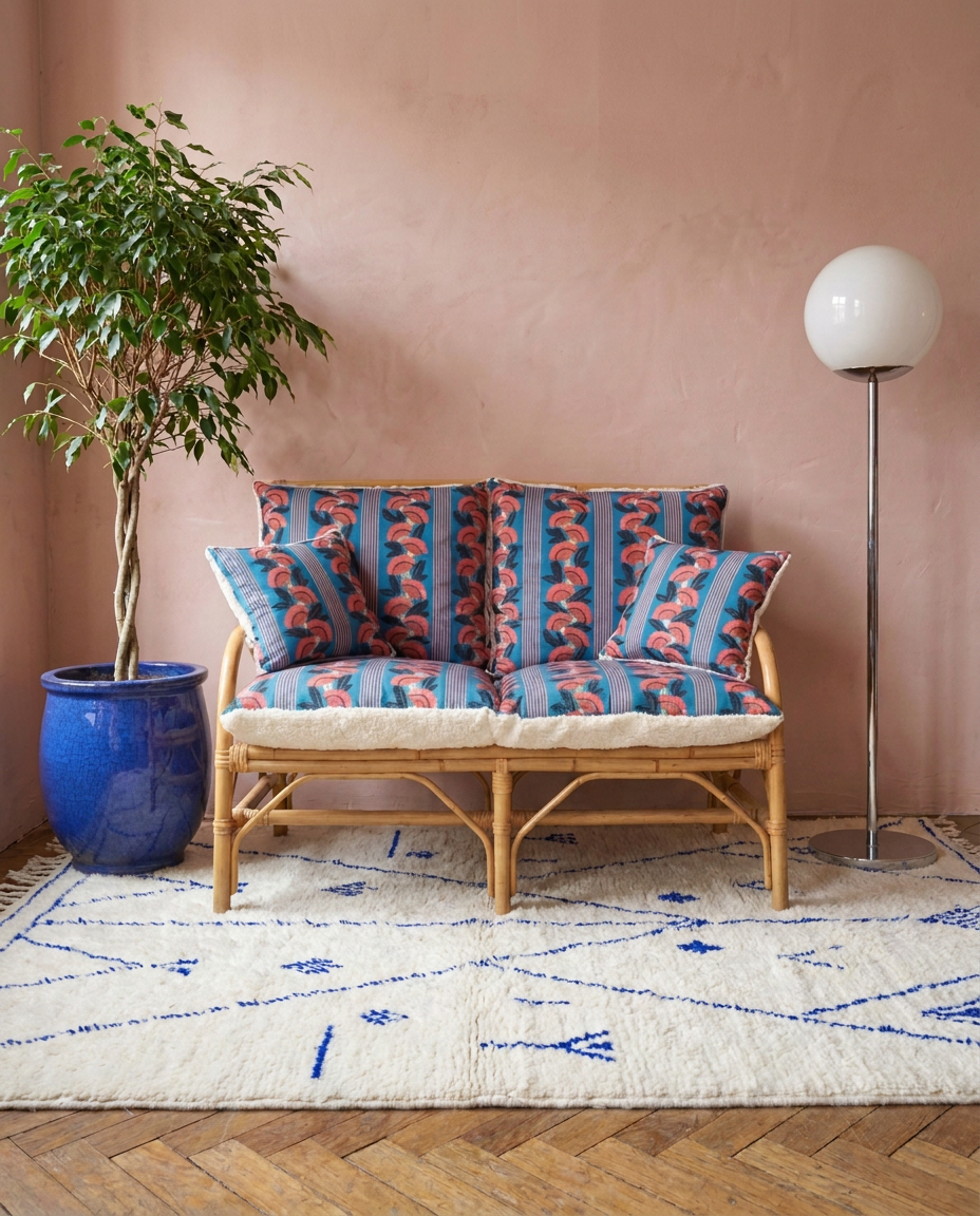 Fauteuil en rotin vintage – revisité à l’atelier