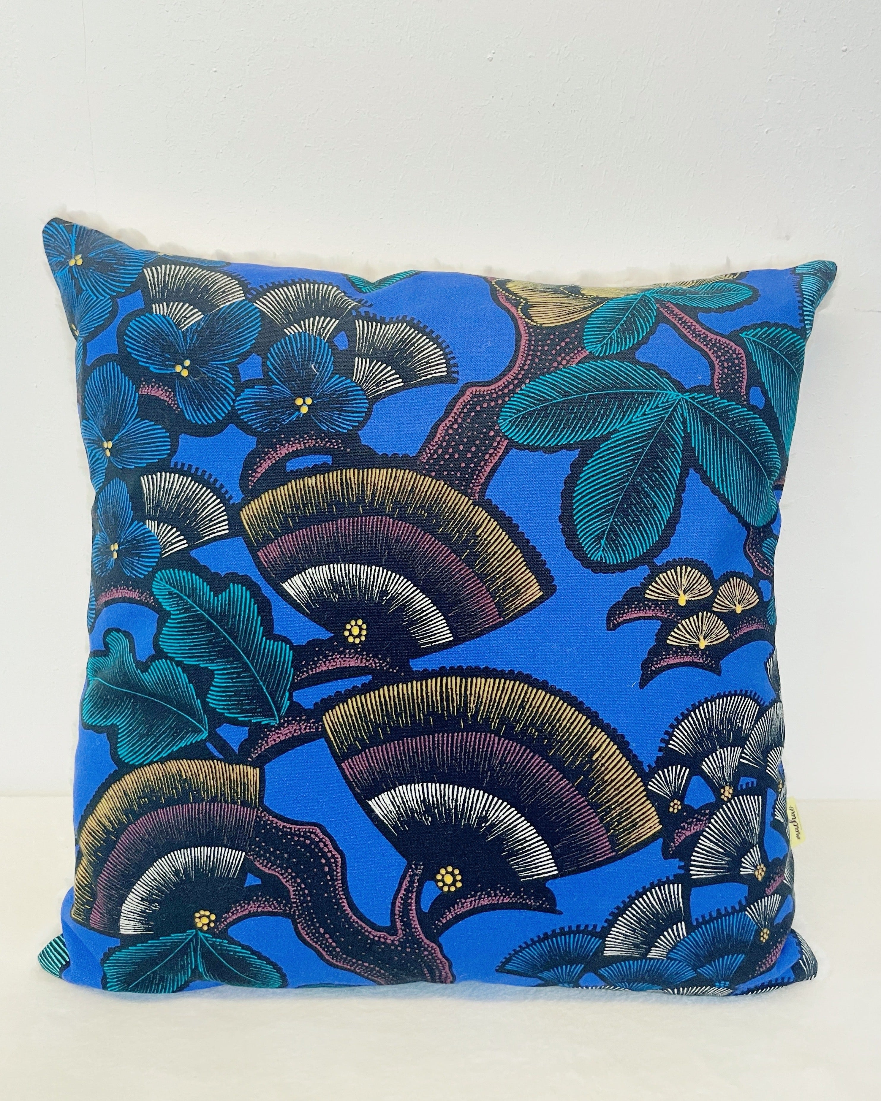 Coussin 50×50 - Tissu Thevenon Kew Garden Bleu