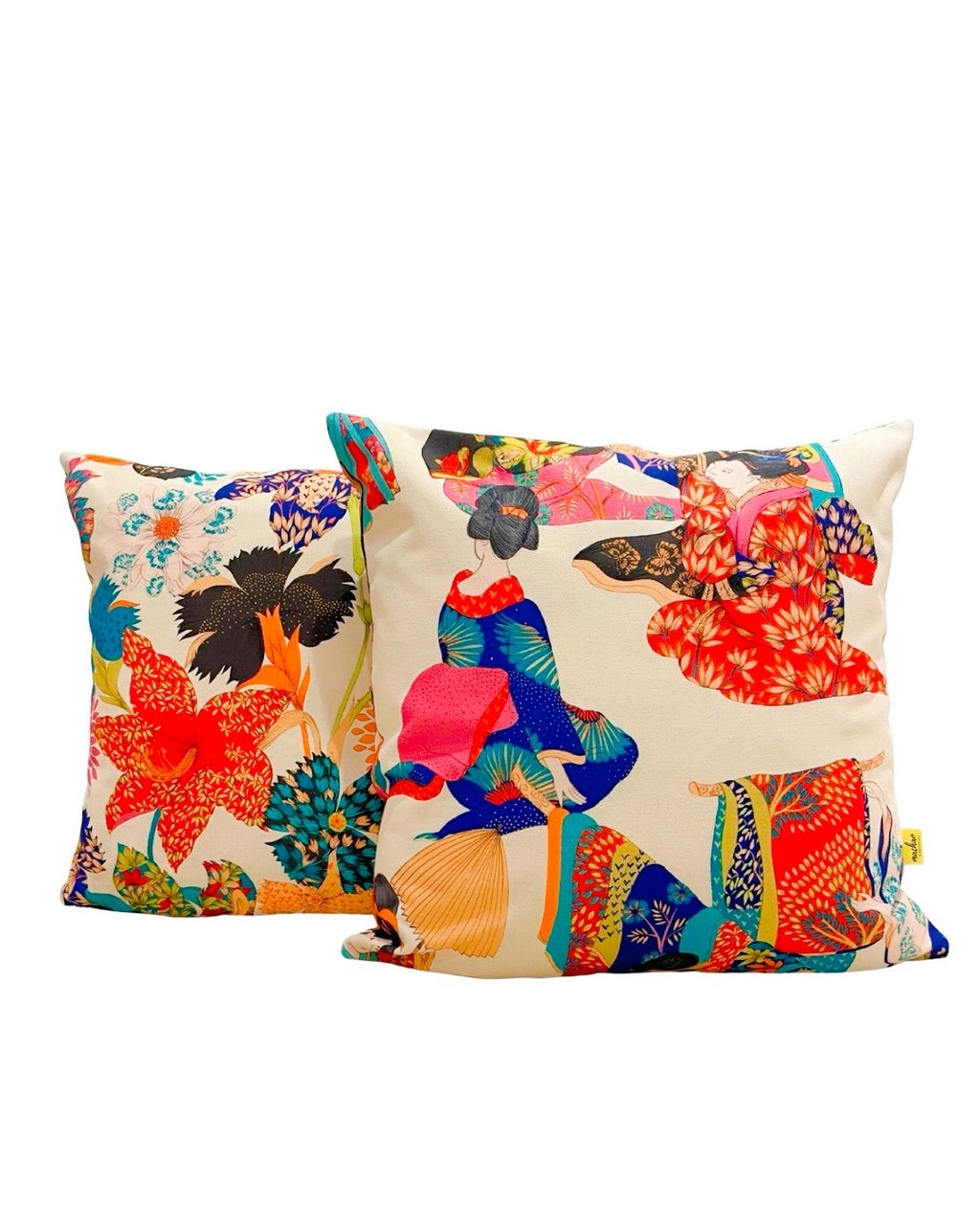 Coussin 50×50 - Tissu Thevenon Geisha fond Crème