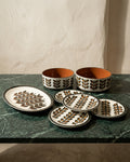 Lot de vaisselle vintage Boch collection Rambouillet, motif végétal brun caramel sur fond écru