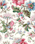 Tissu Persépolis rose sur fond crème - Maison Thevenon
