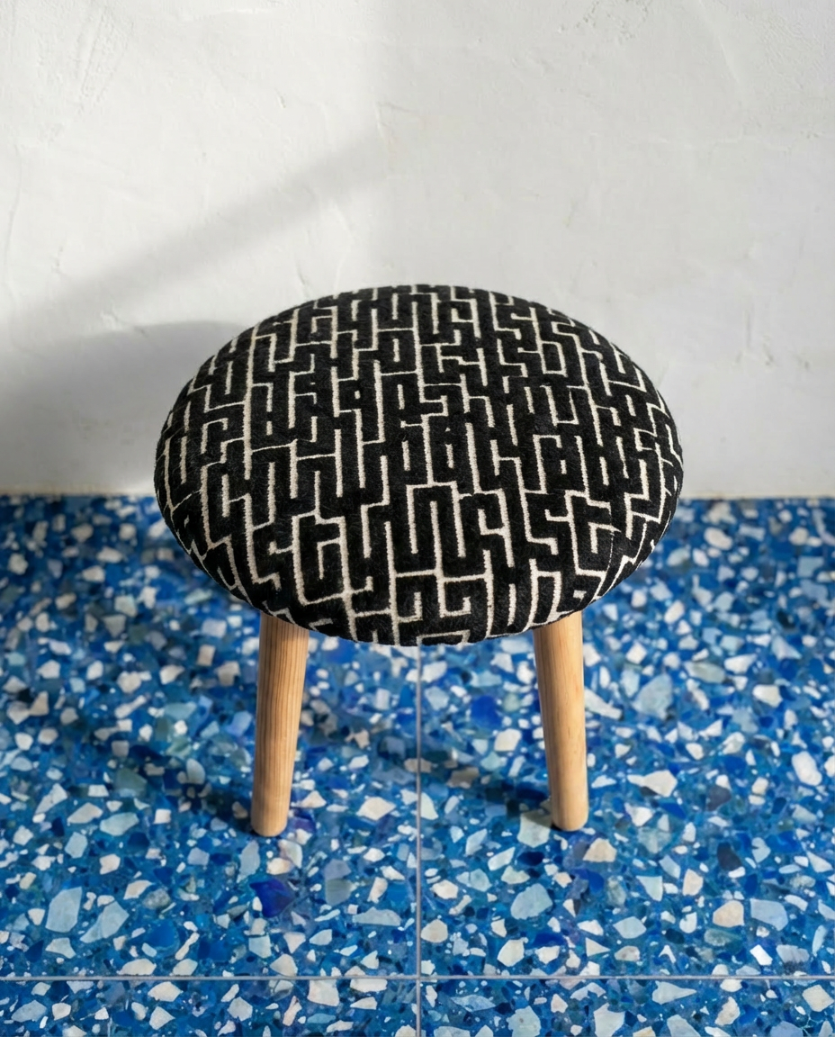 Tabouret rond - Assise graphique par Maison Machao