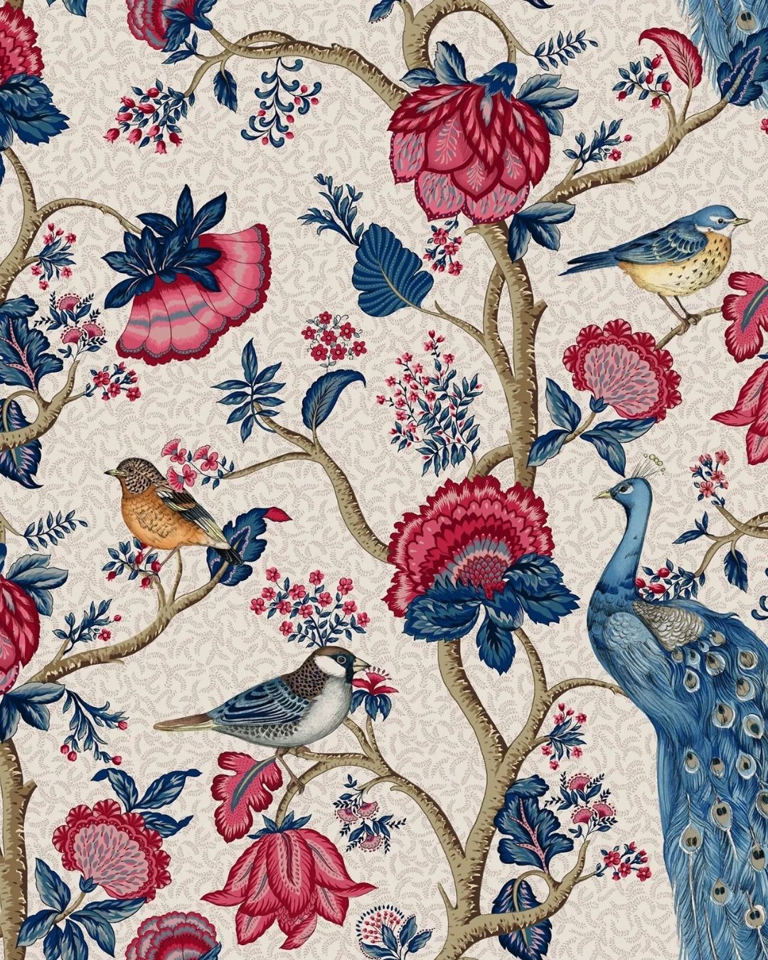 Papier peint Alexandra Naturel, motif floraux, Maison Thevenon