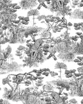 Papier peint Animalia Noir Fond Ecru, motif animaux, Maison Thevenon