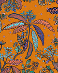 Papier peint Bibi Fond Mandarine, motif floraux, Maison Thevenon