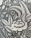 Papier peint Crystal Crème Fond Noir Trame, motif floraux, Maison Thevenon