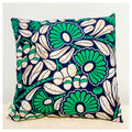 Waxkussen - Vlisco Groene Bloemen