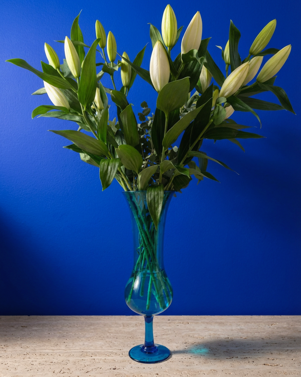 Grand vase - Bleu translucide