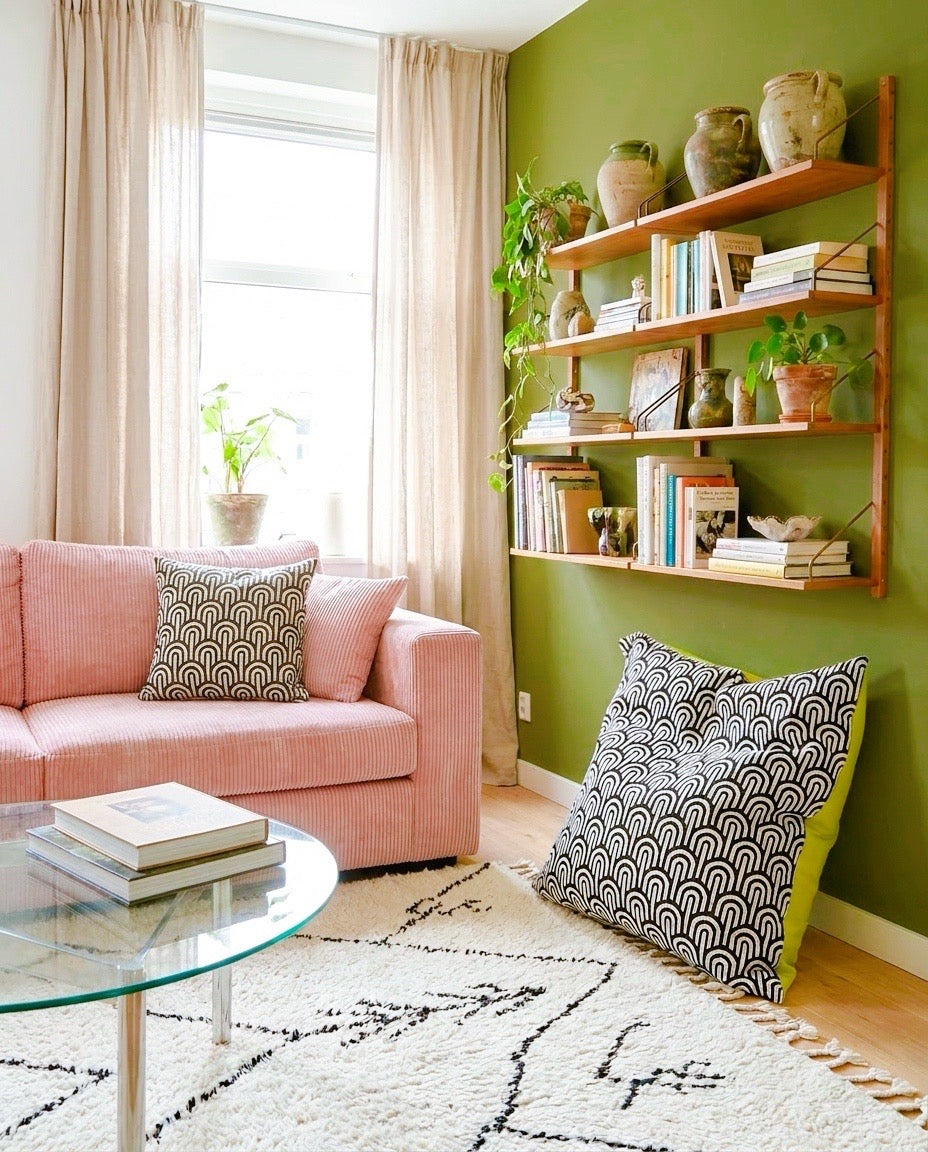 Pouf géant Art Déco déhoussable – pièce unique