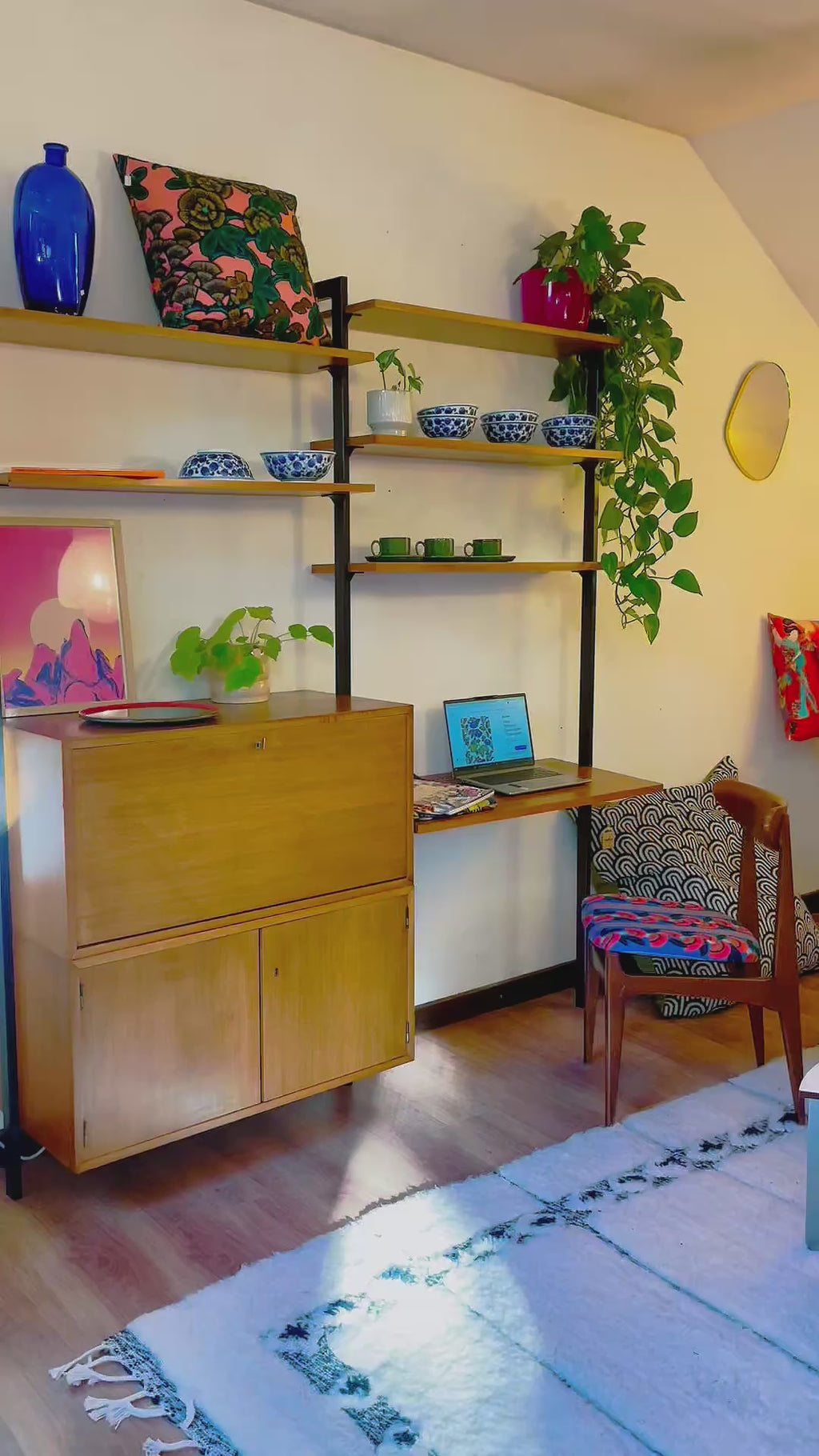 Wall-Unit. Bibliothèque murale avec bureau, Van den Berghe-Pauvers - circa 1960