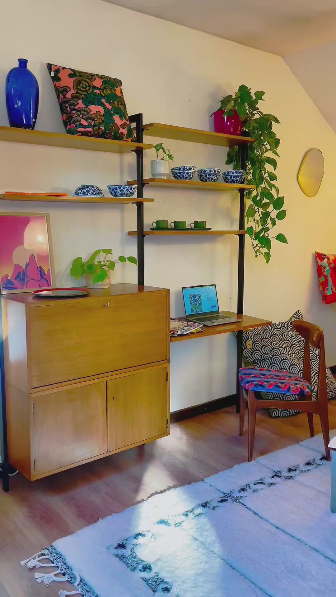 Wall-Unit. Bibliothèque murale avec bureau, Van den Berghe-Pauvers - circa 1960